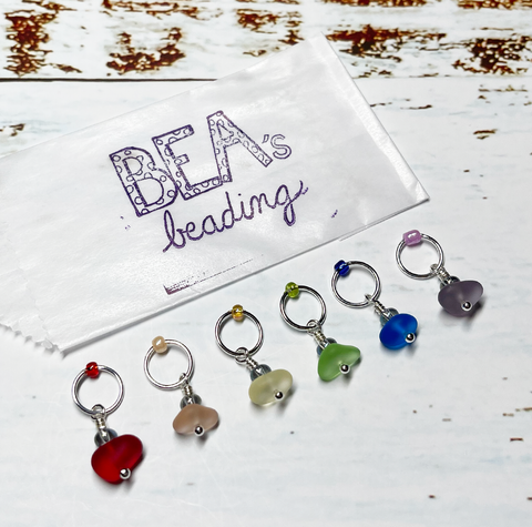 Beachcomber Stitch Markers Sets - each set includes 6 makers made